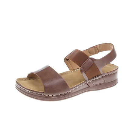 

TTQLVZJGSE Women s Simple Summer Comfortable Lightweight Flat Bottom Slope with Casual Sandals Summer Thick Bottom Slope Heel Beach Roman Slippers Sandals Shoes