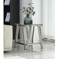 thumbnail image 3 of 20 Inch Square End Table with Double-Layer Tempered Glass, Modern Stainless Steel Side Table for Living Room & Home Office, Storage Coffee Table, Silver & Clear, 3 of 10