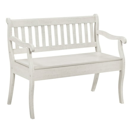 Wakefield Entryway Storage Bench Wood in Destressed White Finish