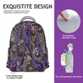 thumbnail image 5 of Mesh-Back Paisley Print Backpack – Breathable Paisley Gift for Hot Days, Water-Resistant School Bookbag, Airflow Design for Comfortable Campus Wear, 5 of 6