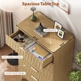 thumbnail image 3 of 5 Drawers Fluted Dresser for Bedroom, 47" H Modern Chest of Drawers with Elegant Wave Design, Wooden Tall Dresser Closet Clothes Storage Organizer with Metal Handle for Living Room, Hallway, Entryway, 3 of 11