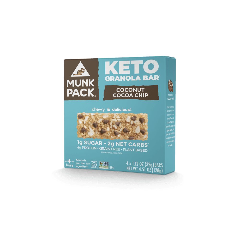 Munk Pack Keto Granola Bar Coconut Cocoa Chip 4 Pack