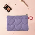 thumbnail image 5 of Beautynvta Makeup Bag for Woolen Quilted Coin Purse Mini Lightweight Portable Cosmetic Storage Bag for Shopping, Commuting, and Travel, Purple, 5 of 8