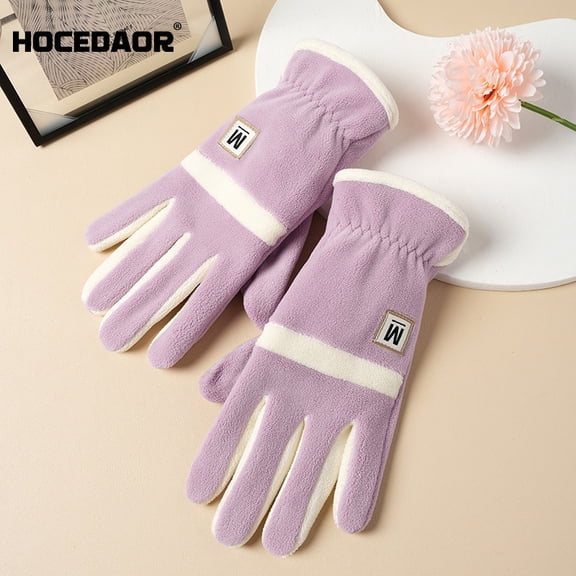 Winter Warmth Gloves for Cycling Men's & Women's Insulated Fleece-Lined Thickened Gloves Anti-Slip for Cycling & Driving