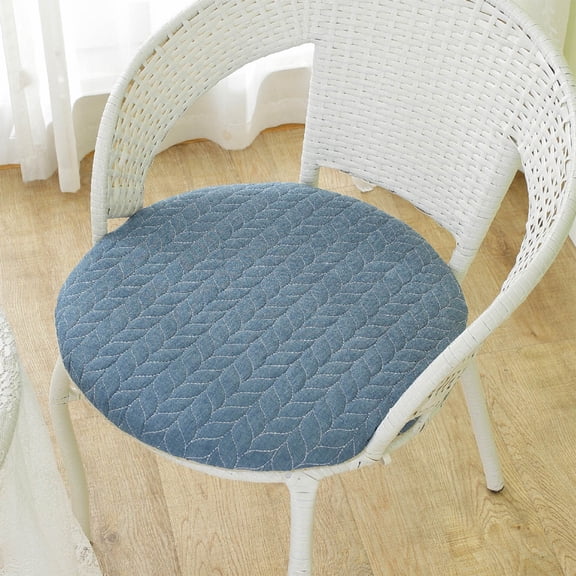 Round Throw Pillow Thickened Seat Cushion Sofa Cushion Meditation Pillow Living Room Window Balcony Decoration Pillow (13.7in, Dark Blue)