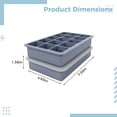thumbnail image 4 of 4 Pcs Blue Silicone Freezer Molds with Lids, 15-Cavity Ice Cube Trays 7.4 x 4.6 in / 18.7 x 11.8 cm, Easy Release, Stackable Silicone Food Freezer Tray for Cocktail, Beverages, 4 of 5