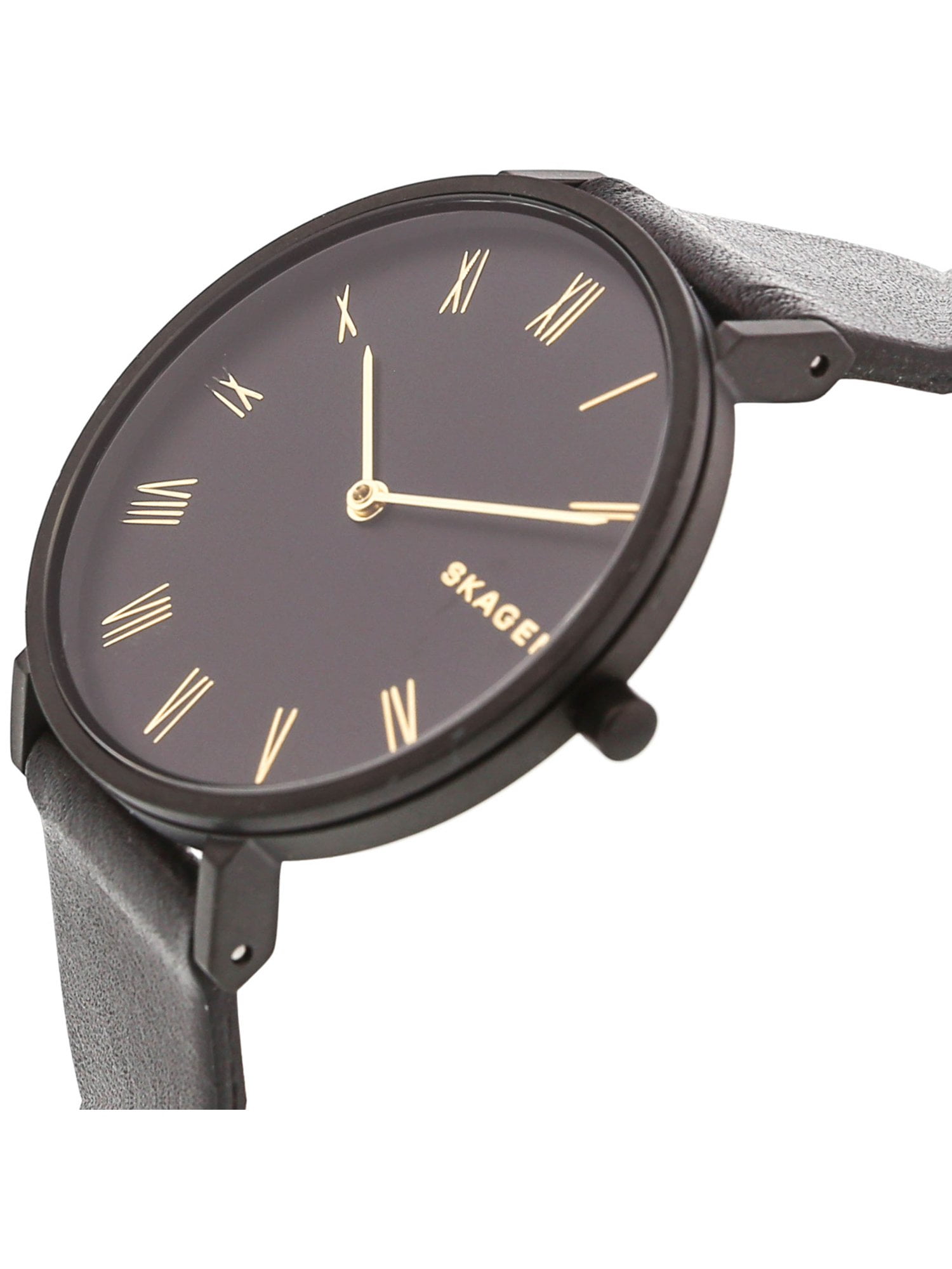 Hald slim black leather watch cheap