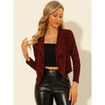 thumbnail image 2 of INSPIRE CHIC Women's Sparkle Long Sleeve Draped Collar Cropped Cardigan, 2 of 6