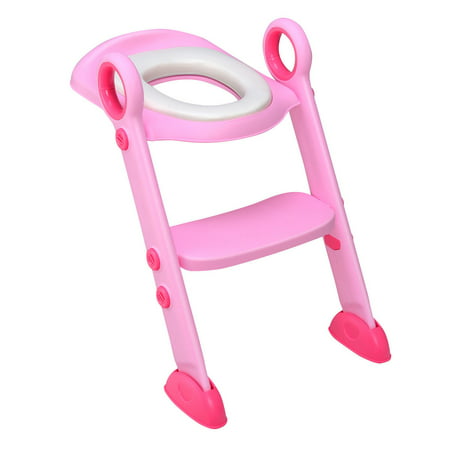 Costway Toddler Toilet Potty Training Seat with Sturdy Non-Slip Ladder Step Boys & (Best Potty Seat With Ladder)