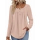 thumbnail image 4 of Camisas de Larga para Mujer, Conjuntos de Otoño, Cuello Redondo, Túnicas Casuales, Blusas de Moda, Ropa de Moda. Rosa M, 4 of 6