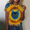 thumbnail image 2 of Plus Size Cute Summer Tops for Womens Fashion Tie-Dye Tshirts Animals Graphic Short Sleeve Crewneck Tee Shirts Dressy Casual Tunic T-Shirt Going Out Basic Blouses(S-5XL), 2 of 4