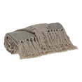 thumbnail image 3 of HomeStock Sophisticated Simplicity Transitional Handloomed 52" x 67" Cotton Throw Blanket for All Living Spaces-Color:Brown, 3 of 10