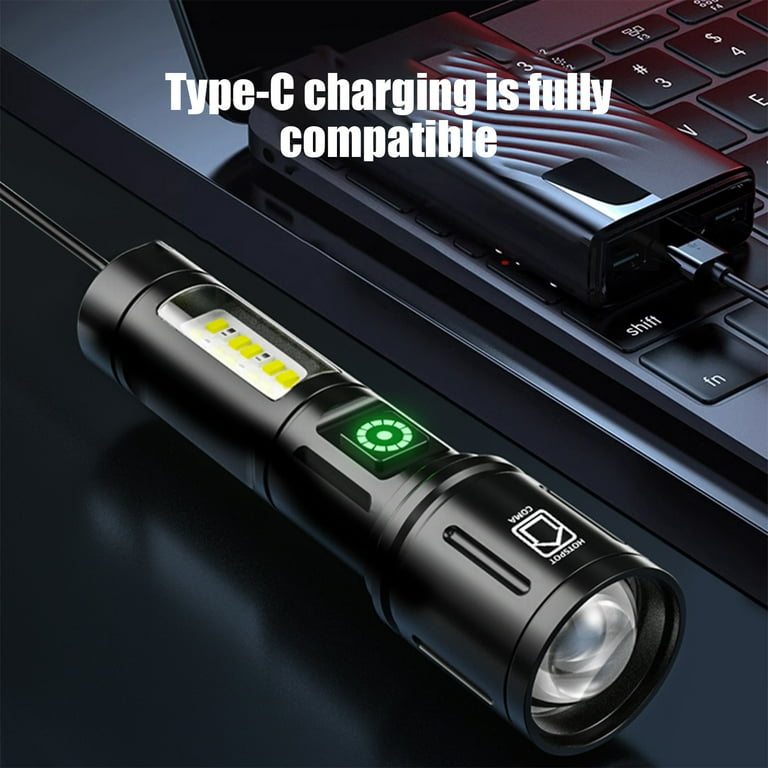 bright rechargeable flashlights for work Lsljs Rechargeable Flashlight High Lumens, Super Bright High Powered Flash Light with COB Work Light, USB Charging Waterproof Long-Range & Omni