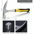 thumbnail image 2 of 17PCS Geology Rock Pick Hammer Kit, 32oz Hammer & 3 PCS Digging Chisels Set for Rock Hounding, Gold Mining & Prospecting Equipment Tool with Multi-function Sholve, Compass, Whistle, Chisel, 2 of 7
