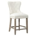 thumbnail image 2 of WestinTrends Wordford 24" Tufted Velvet Counter Stool, Antique Gray/ Cream, 2 of 10