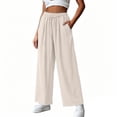 thumbnail image 2 of Tumotour Linen Pants for Women Plus Size Athletic Workout Running Slacks Drawstring Pocket Wide-Leg Pants Summer Beach Trousers, 2 of 7