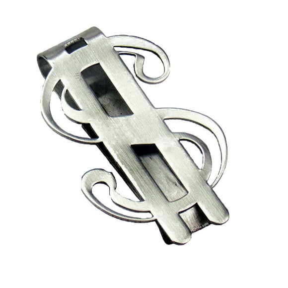 MasteelfCA 1pcs Stainless Steel Money Wallet Clips Dollar Sign Shape Banknote Clips Metal Money Folder Credit Holder