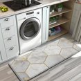 thumbnail image 3 of White Marble Gold Leaf Hexagon Pattern Kitchen Rug Mat,Kitchen Runner Rugs Non Skid Washable,Decorative Kitchen Floor Mats for Kitchen,Sink,Laundry,17"x47.2", 3 of 7