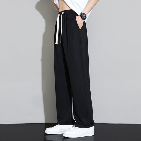 Htigea Clearance 2024 Men's Drawstring Sweatpants Breathable Workout Pants Lightweight Jogging Pants Sport Running Athletic Active Jogger Pants M-4XL