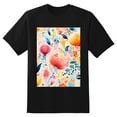 thumbnail image 2 of Plus Size Shirt for Women Black Tops for Women Short Sleeves Shirt for Women Watercolor Flower T Shirt Crewneck Shirt for Women XL, 2 of 5