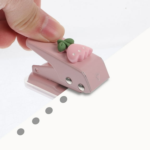 Worgeous  Book Binding Materials Small Hole Punch Mini Paper Puncher Office Student Pink