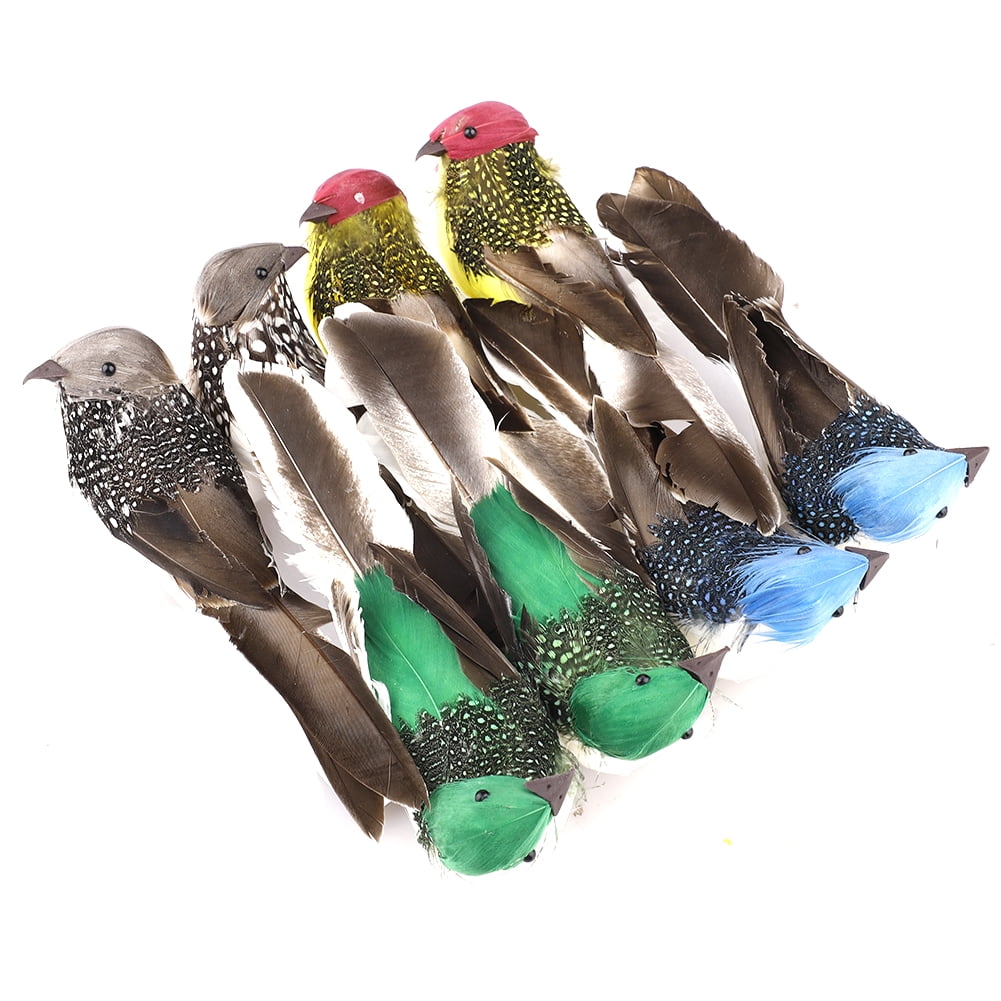 8 Pcs Artificial Sparrow Birds Feather Birds Christmas Wedding