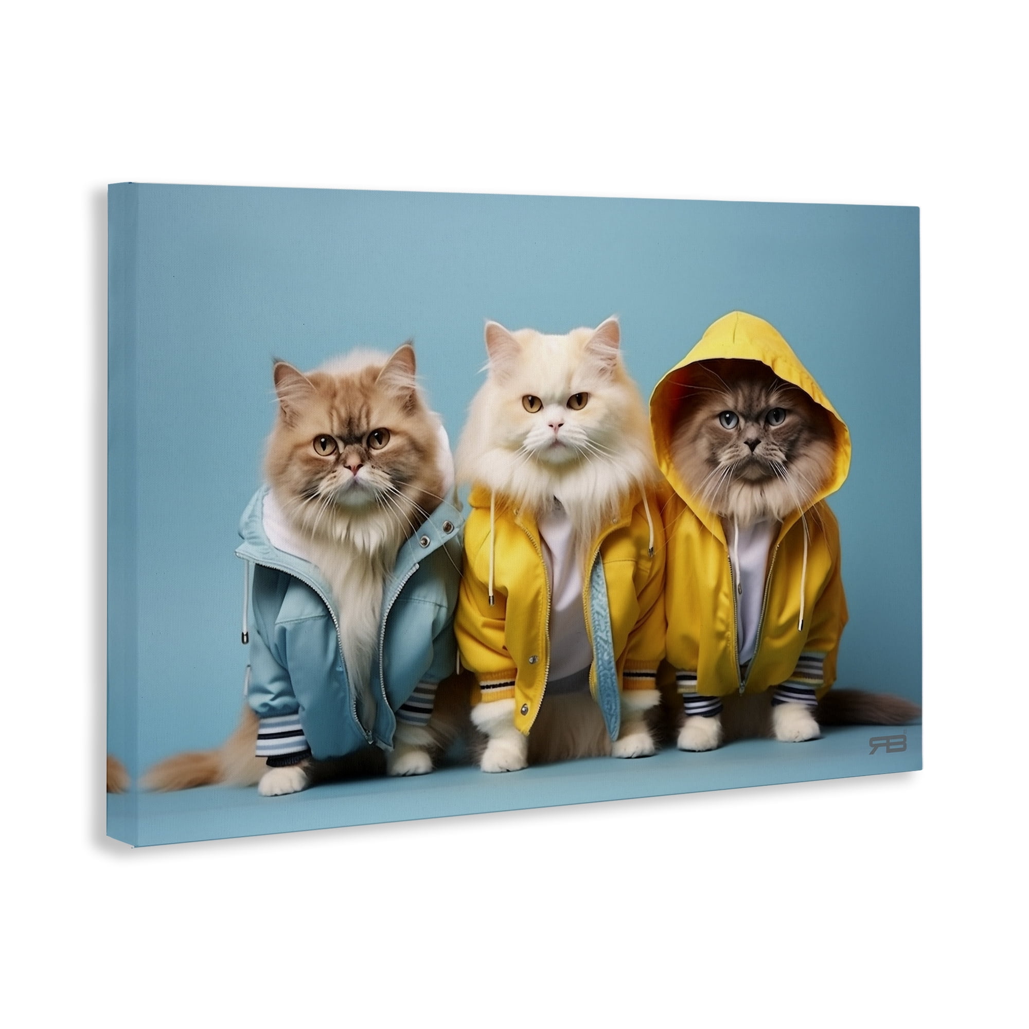 Stupell Industries Funny Stylish Cats Animals & Insects Painting Gallery Wrapped Canvas Art Print Wall Art, 30 x 20