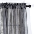 thumbnail image 3 of Set of 2 Piece Linen Textured Semi-Sheer Rod Pocket Window Curtain Panels (84" Long, Gray), 3 of 4