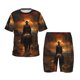 thumbnail image 1 of Balery Western Rainy Desert Cowboy Conjunto de Pijama Infantil de Manga Corta con Estampado – Ropa de Dormir de Algodón Suave-Large, 1 of 6