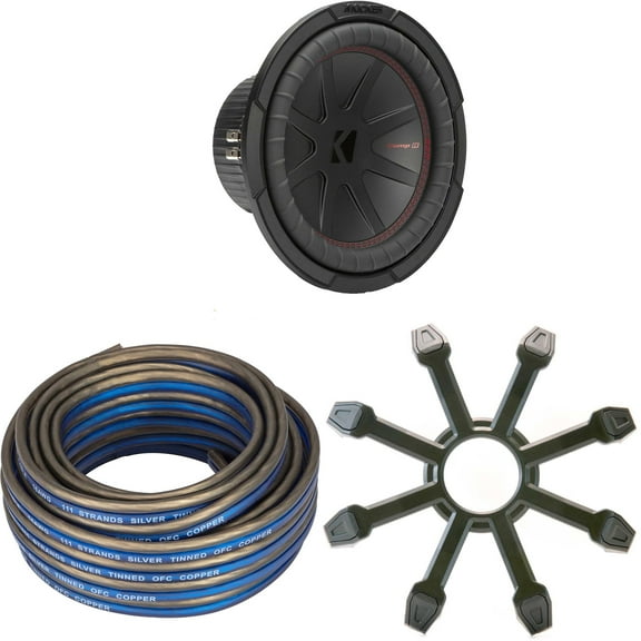 Kicker 48CWR104 CompR 10" Subwoofer, DVC, 4-ohm - Includes Speaker Wire & Grill