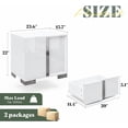 thumbnail image 2 of Merluxy Modern Nightstand Set of 2 with Drawers,High Gloss UV Finish Storage Table for Bedroom,White, 2 of 8