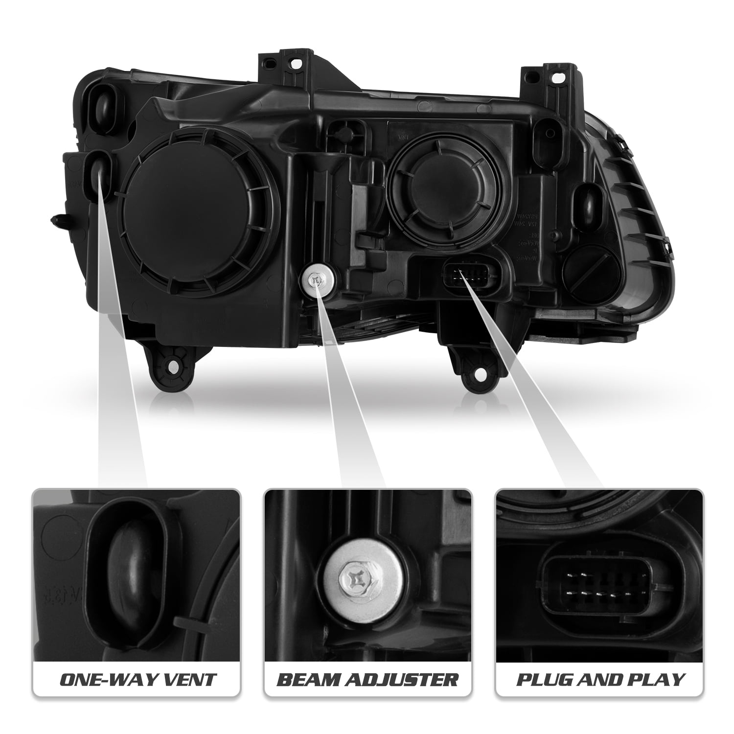 For 2011-2023 Chrysler 300 Headlights LED DRL Projector Black Clear Lens Headlamp LH+RH
