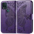 thumbnail image 2 of Compatible with Motorola Moto G Stylus 5G Wallet Case Leather with Card Holder and Stand for Women Flip Case Embossed Butterfly Shockproof Case for Moto G Stylus 5G SD Butterfly Deep Purple, 2 of 12