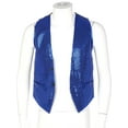 thumbnail image 4 of renvena Men Shiny Sequins Waistcoat Sparkly Jazz Hip Hop Disco Dance Top Vest Stage Performance Costume, 4 of 7