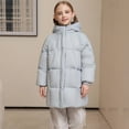 thumbnail image 6 of ATOGUTA Girls Puffer Coat Long Quilted Puffer Jacket Warm Hooded Parka Snow Coats Size 3T-13 Blue, 6 of 6