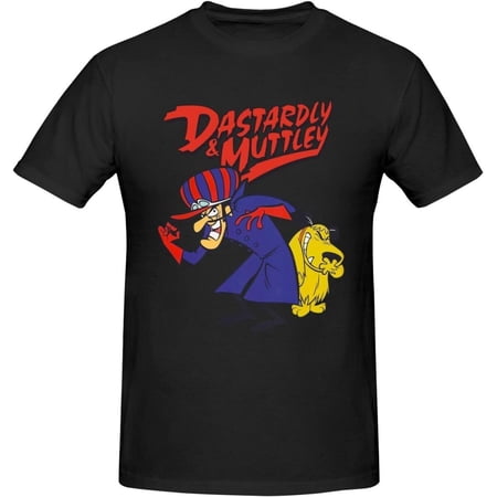 Dastardly and Muttley Men's Short Sleeve T-Shirts Casual Novelty Crewneck Tees
