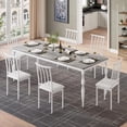 thumbnail image 5 of Table Only-Dining Room Table, 78.8'' Mid Century Kitchen Table Furniture with Metal Frame Heavy Duty Legs, Waterproof Industrial Rectangle Dining Table, Dinette and Dinner Desk For Party, Big Family, 5 of 8