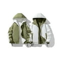 thumbnail image 3 of Christmas Clearance Ofreoo Men's Stitching Drawstring Hooded Slim Fashion Jacket Coat Outwear, 3 of 8