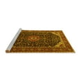 thumbnail image 2 of Ahgly Company Machine Washable Indoor Square Medallion Yellow Traditional Area Rugs, 8' Square, 2 of 4