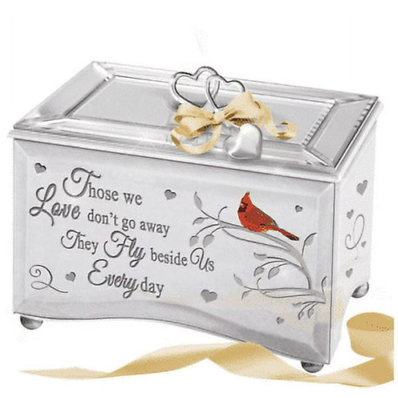 Tha Bradford Exchange Cardinal Bereavement Always Beside Me Music Box 3.8-inches