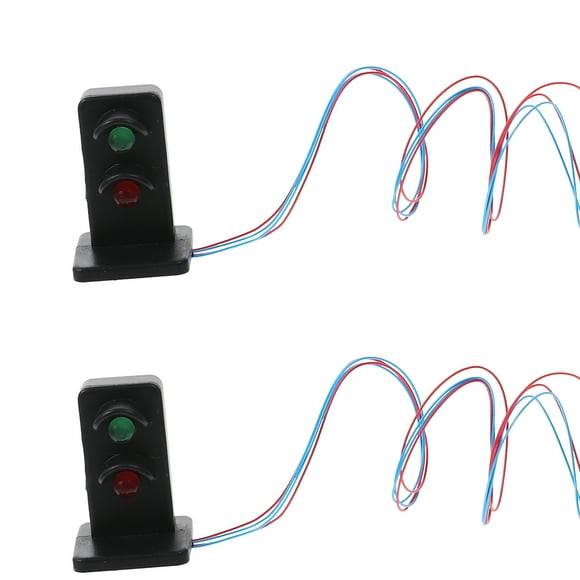 Mini mesa de arena para niños, luz de señal artesanal, juguete, tren, modelo de luces de señal de tráfico, 2 uds.
