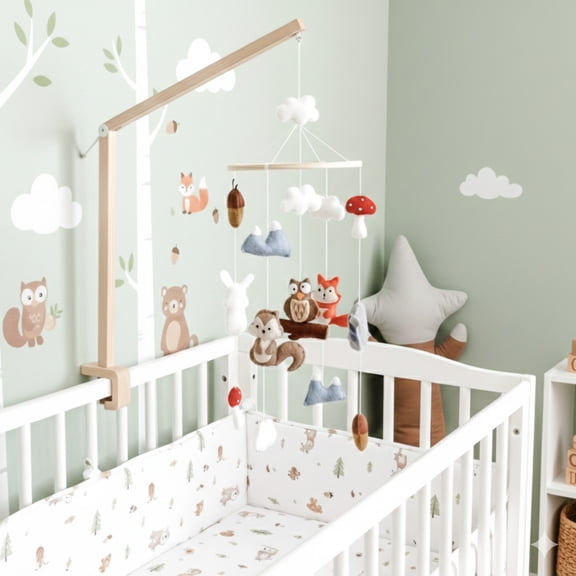 Felt Woodland Animal Baby Mobile