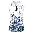 thumbnail image 6 of IYYVV Golf Shirts for Women Sleeveless Zip Up Polo Shirts Collared Lightweight Tennis Athletic Tank Tops White L, 6 of 7
