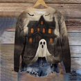 thumbnail image 2 of Wensltd Women Graphic Tees Halloween Tops Casual Fall Long Sleeve Pullover Tops, 2 of 6