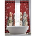 thumbnail image 3 of Christmas Cute Sheer Curtains 84 inches Long 2 Panels Set Snowman Red Buffalo Plaid Border Tiers Sheers Rod Pocket Small Window Short Curtains for Kitchen Cafe, Each 52" W x 84" L, 3 of 7