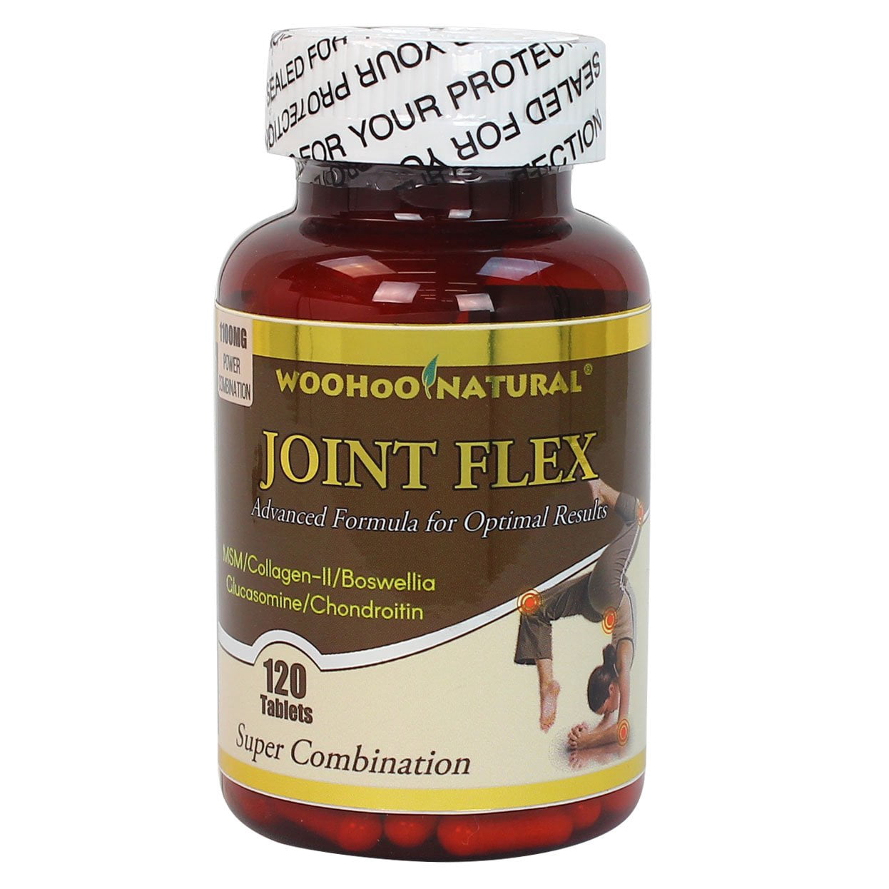 WooHoo Natural JOINT FLEX Glucosamine Chondroitin MSM Boswellia Collagen 120 CT