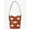 thumbnail image 4 of Free Assembly Women's Maria Cut Out Bucket Bag, Cognac/Cream, 4 of 7