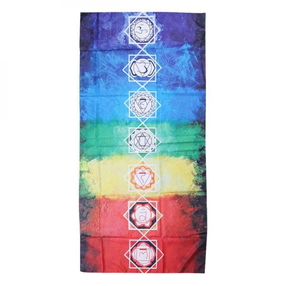Rainbow Blanket Bohemia 7 Chakra Stripe Beach Tapestry Yoga Throw Mat Sleeping 