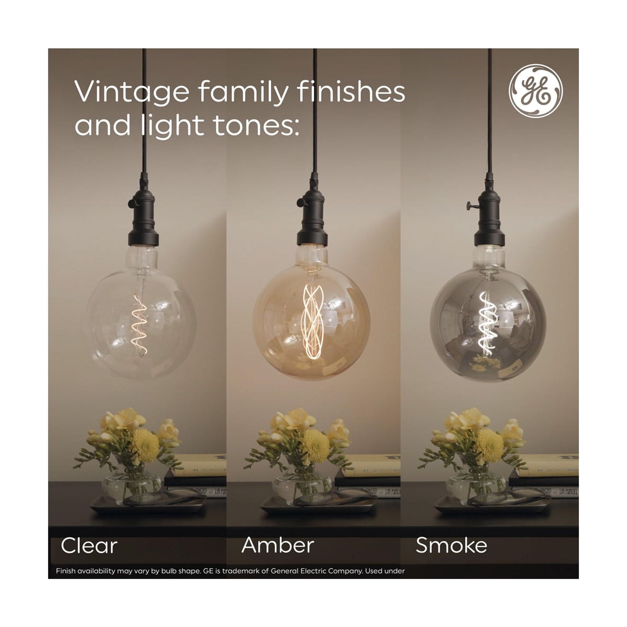 GE Vintage Style LED Light Bulbs, 40 Watt, Amber Finish, Warm