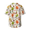 thumbnail image 5 of Uemuo Animals Forest Pattern Cotton Linen Short Sleeve Shirts,Casual Lightweight Button Down Shirts,Vacation Beach Summer Tops-, 5 of 7